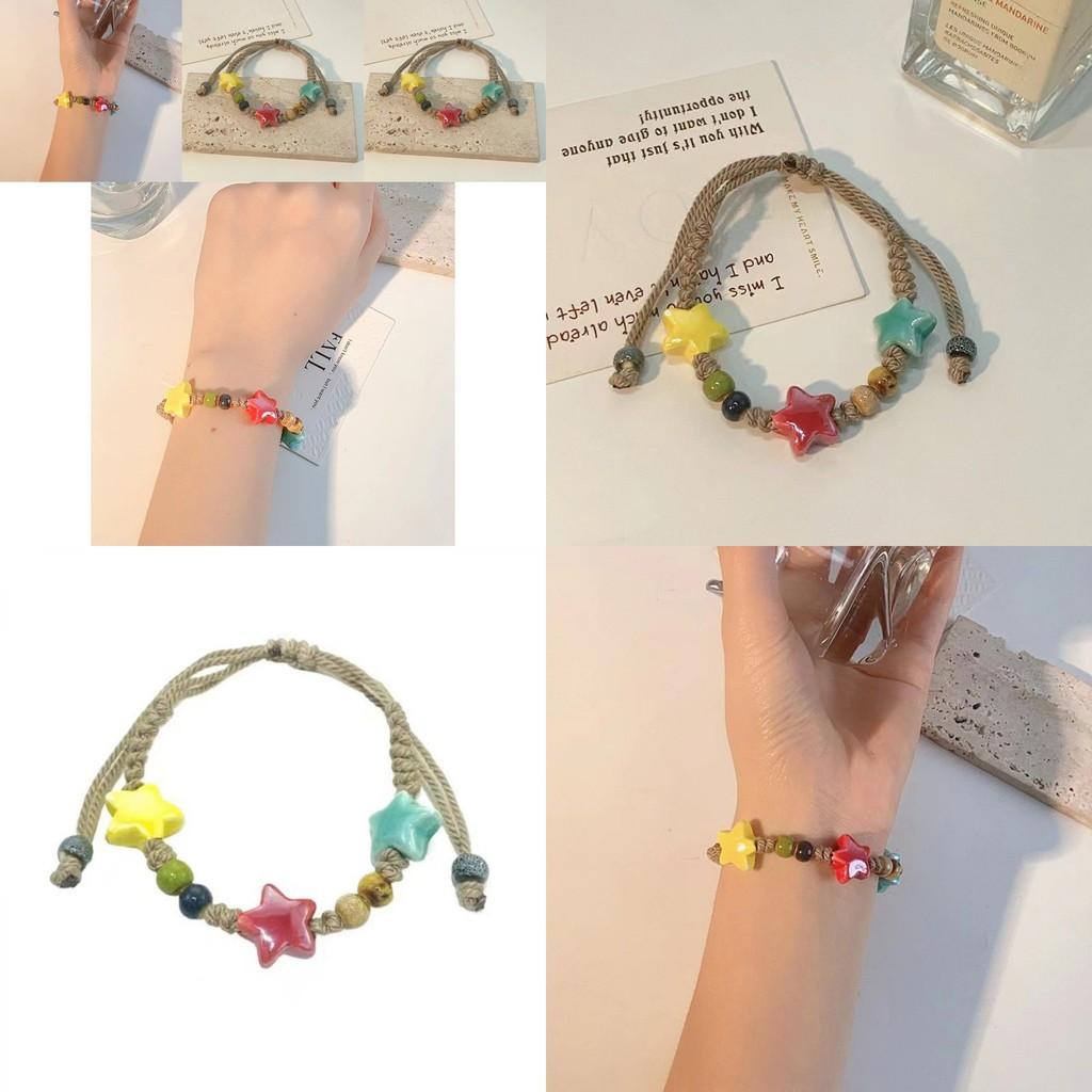 Delicate Star-beaded Bracelet For Women In Pastel Dopamine Colors For Travel