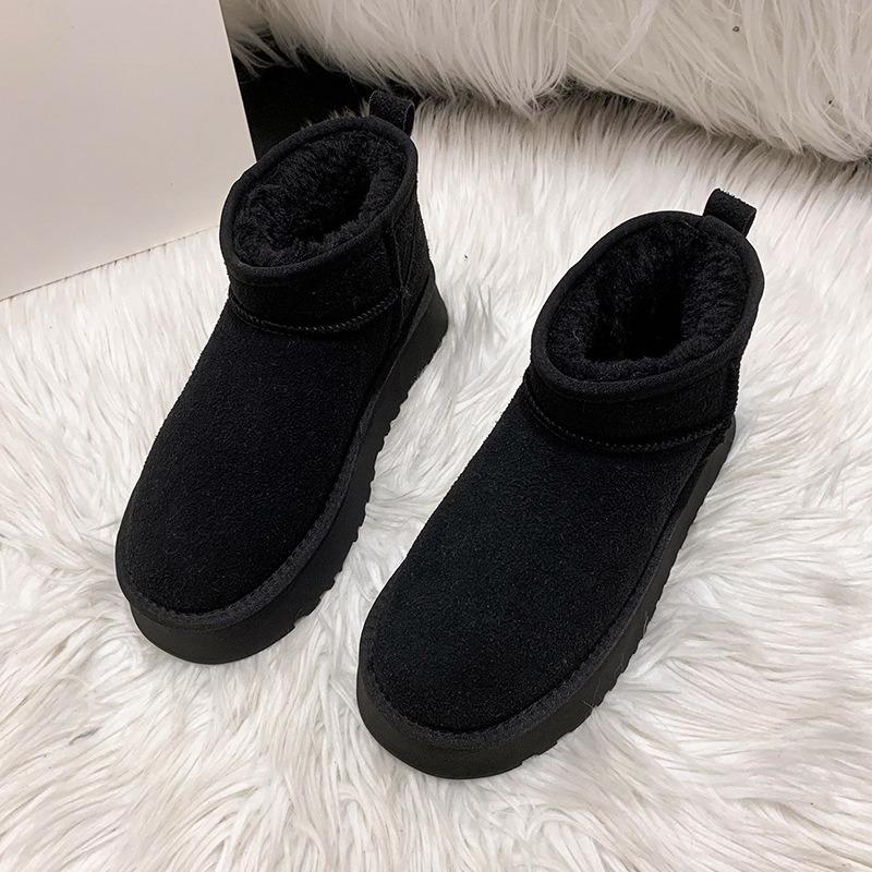 

Snow Boots, Women s Thick-soled Ankle Boots, Fleece and Thickened Cotton Shoes, Bread Shoes 40 чорний