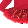 Baby Girls Christmas Outfits 4pcs Suit Newborn Romper Tutu Dress Headband Leg Warmer Shoes Toddler Clothes