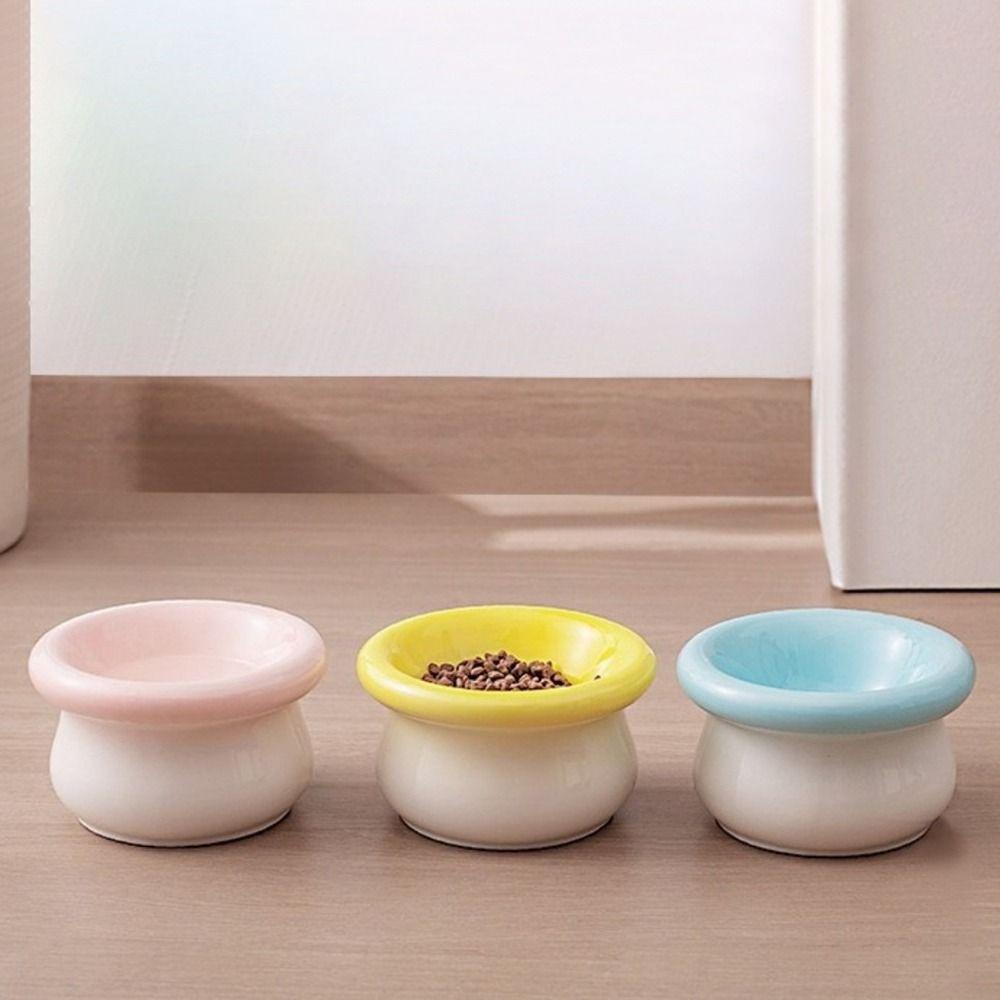 Large Capacity Cat Elevated Bowl Ceramic Pet Food Bowl Pet High Foot Bowl For Dogs Cats