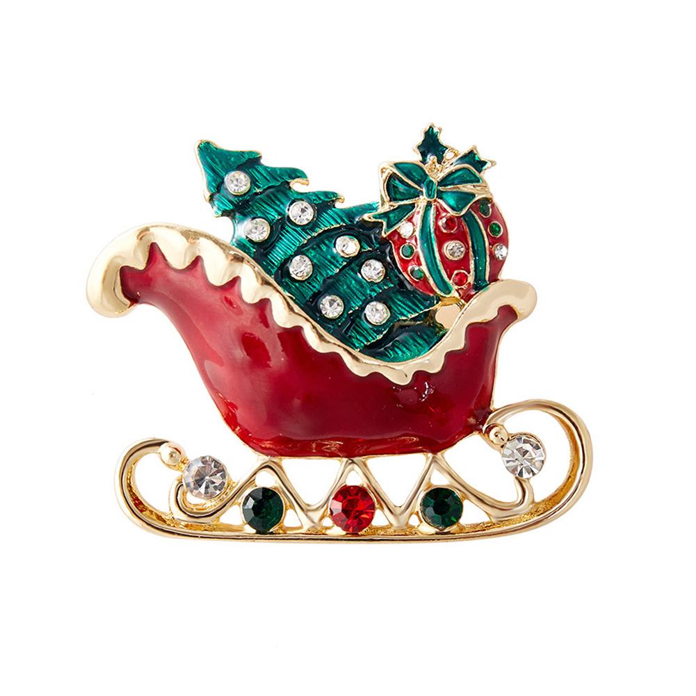 1PCS Christmas Reindeer Brooch Alloy Rhinestone Design Women Fashion Pin Holiday Party Gift Jewelry Accessory New Style