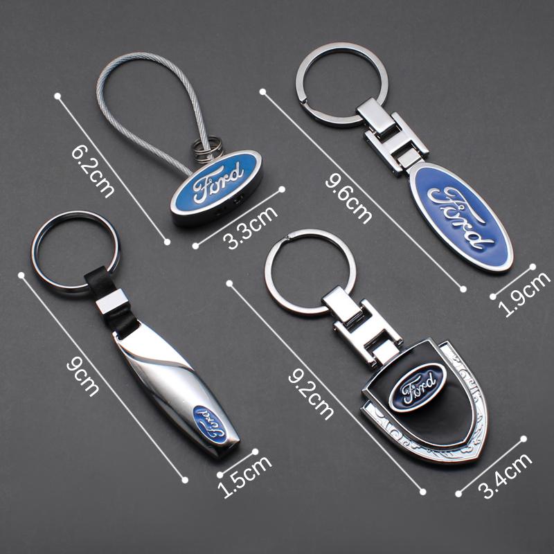 FENK5 For Ford Focus 2 3 1 MK2 MK3 MK1 Fiesta Ranger Mondeo Fusion Kuga Metal/Leather Car Logo Keychain Keyring Key Holder Accessories