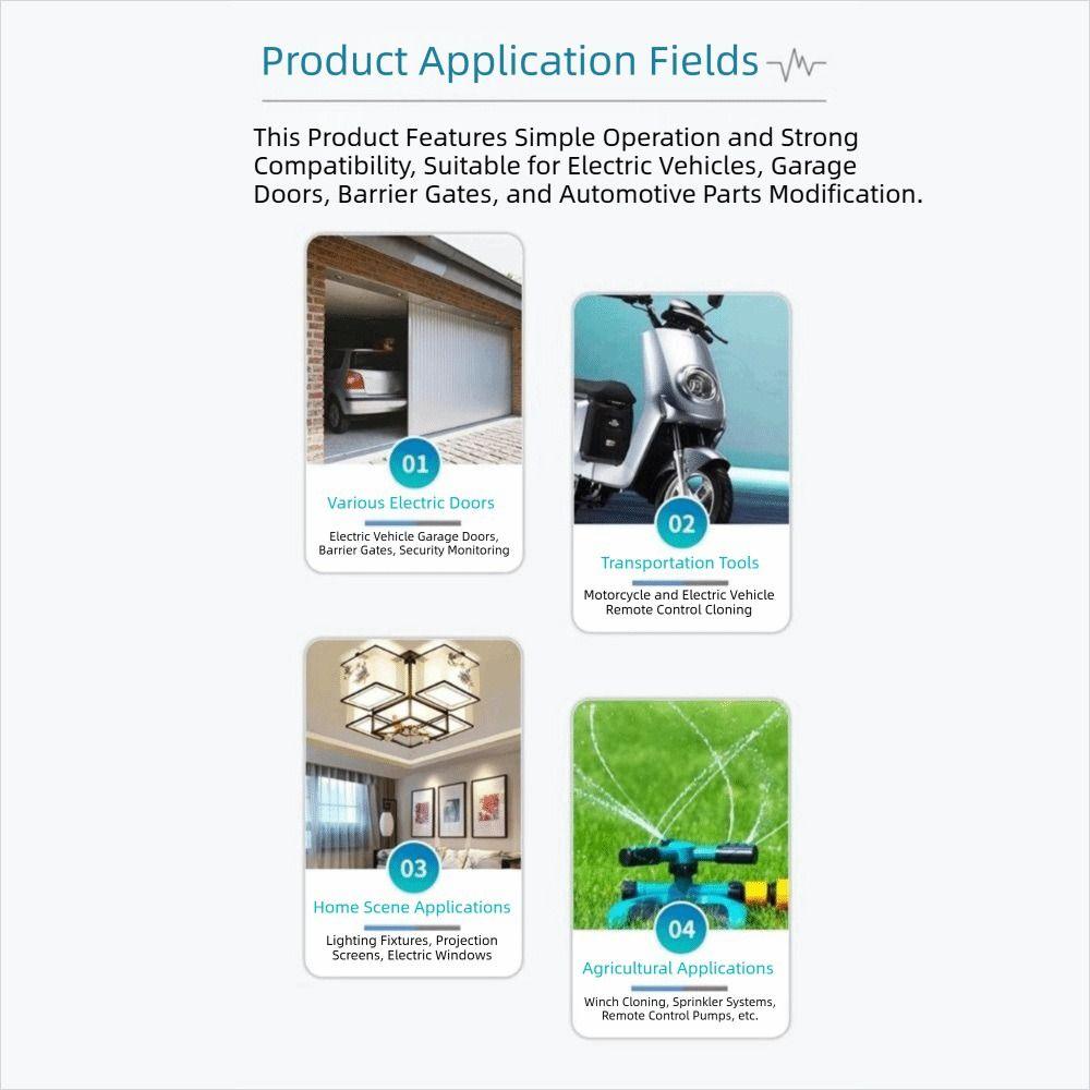 Cloning Code RF Transmitter 4 Keys Wireless Controller Duplicator Door Remote Control  Garage Door