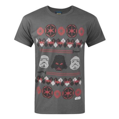Mens Darth Vader Fair Isle Christmas T-Shirt