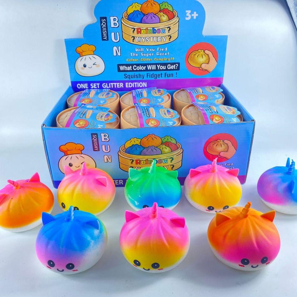 Simulation Food Dumpling Squishy Toys with Steamer Sensory Fidget Ball Children Gifts