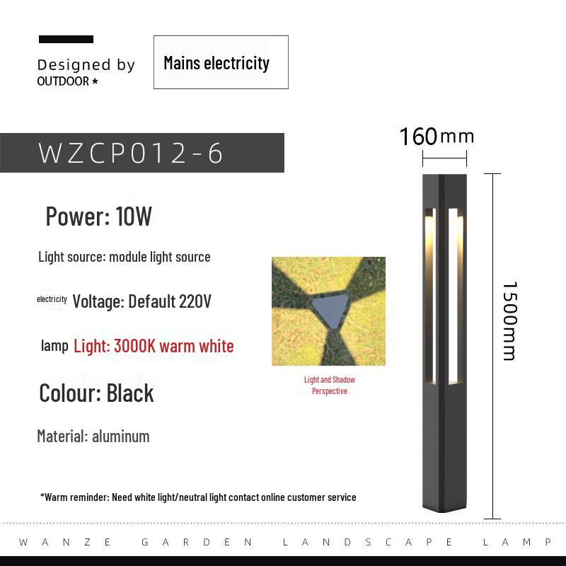Modern Minimalist Outdoor LED Garden Lamp - Waterproof Landscape Light for Streets, Villas, and Public Areas
