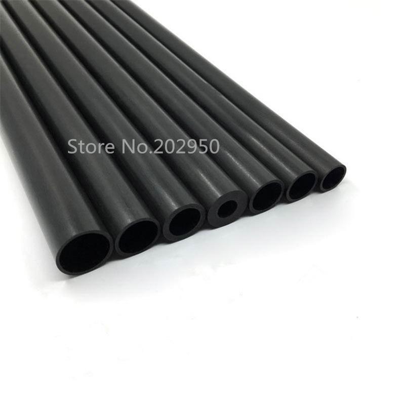 8 unidades/lote Nuevo Tubo de Fibra de Carbono 3K 2mm/3mm/4mm/5mm/6MM/7MM/8MM/10MM para Cuadricóptero Multicóptero (500 mm)
