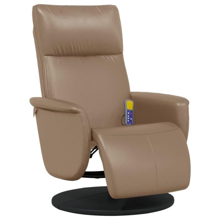 VidaXL Recliner Massage Chair Footrest Cappuccino 356556