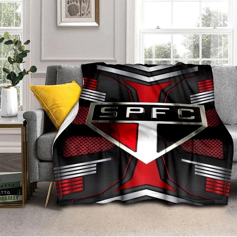 Pau-lo Fc Emblem Printed Throws Blanket Soft Flannel Blankets for Couch Bed Gifts for Men Women Picnic Blanket Christmas Gifts