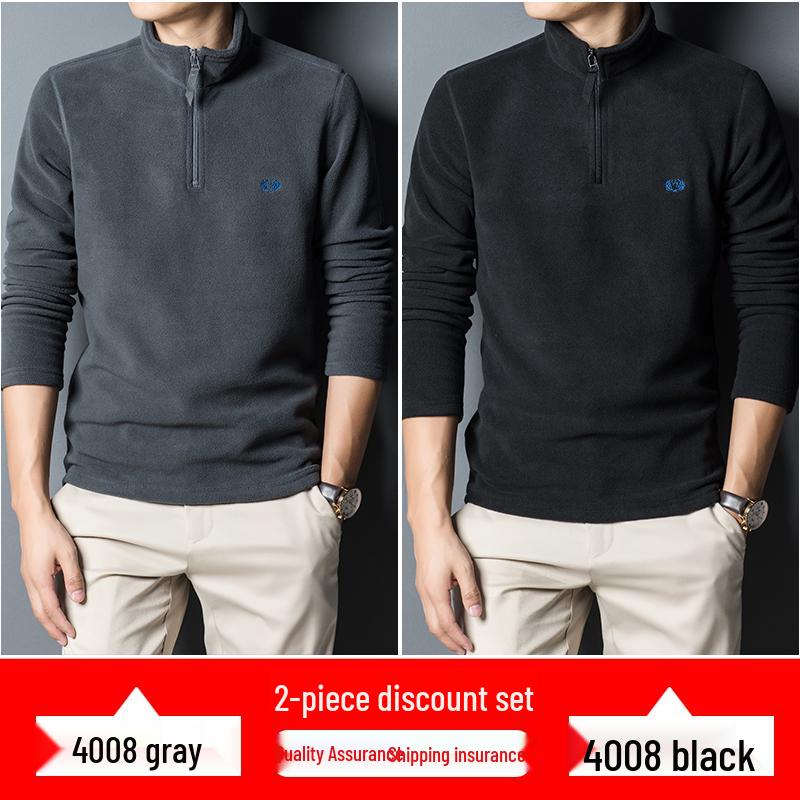 Men's Autumn/Winter Woodpecker Polartec Half-High Collar Zipper Fleece Hoodie
