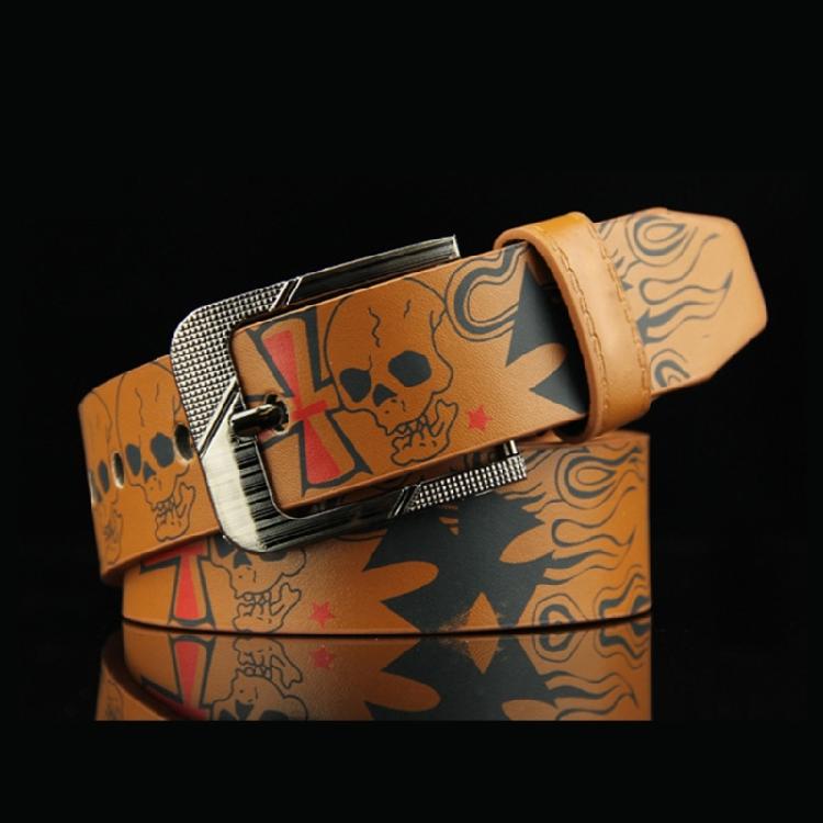 Skull Print Belt Men Women Unisex Hiphop Belt Adult Casual Clothing Accessories