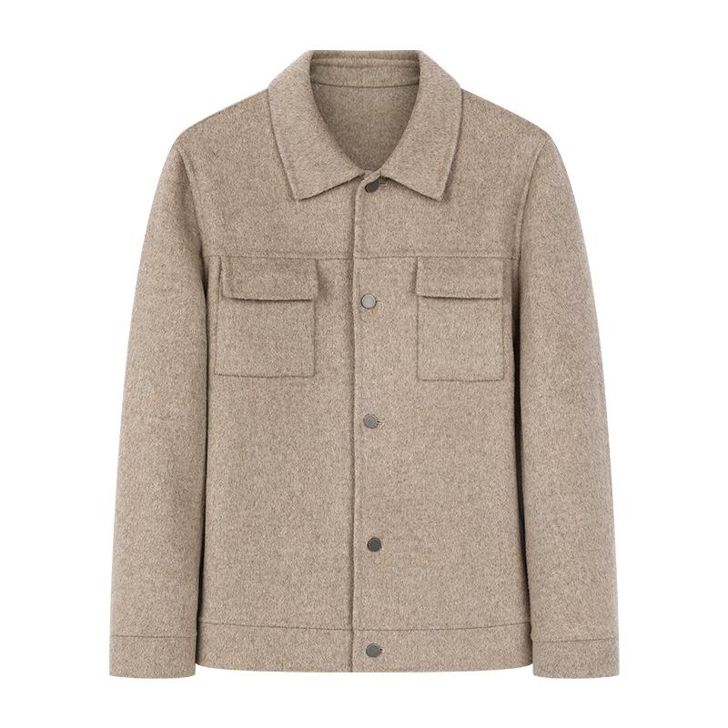 

Мужская шерстяная куртка, куртка осень-зима, корейская версия, облегающая, модная, двухсторонняя, шерстяная, мужская, повседневная, короткая 3XL