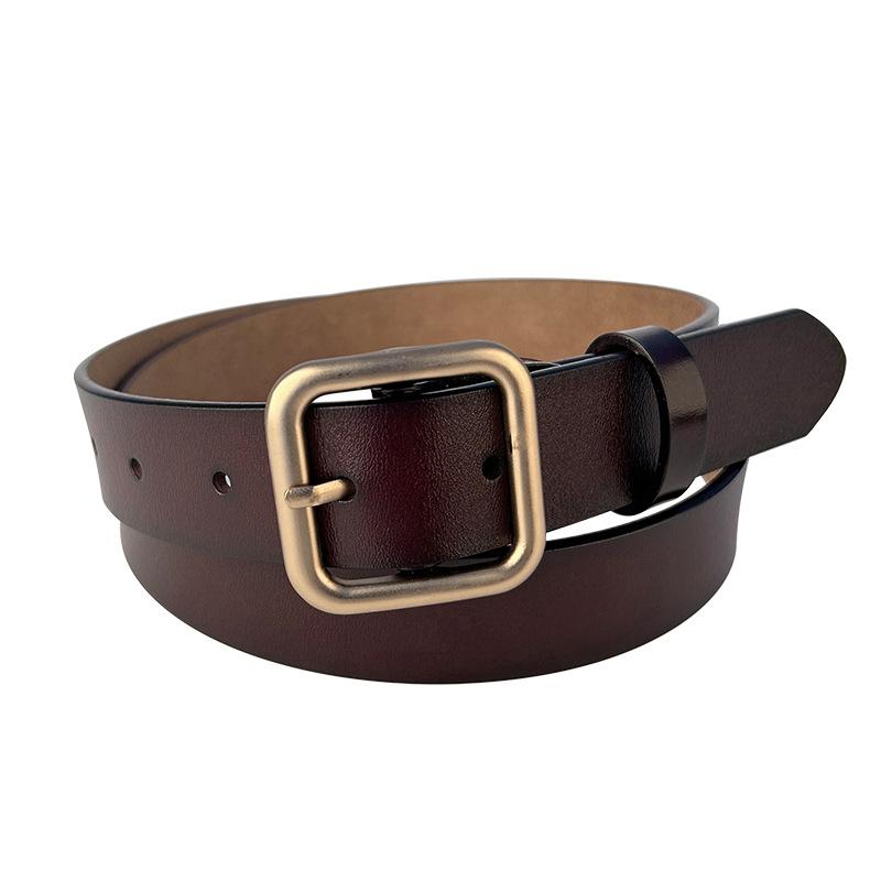Vier Jahreszeiten Verfügbar Neuer Ledergürtel Damen Nadel Schnalle Leder Lässig Vielseitig Retro Gürtel Japanische Schnalle Jeansgürtel