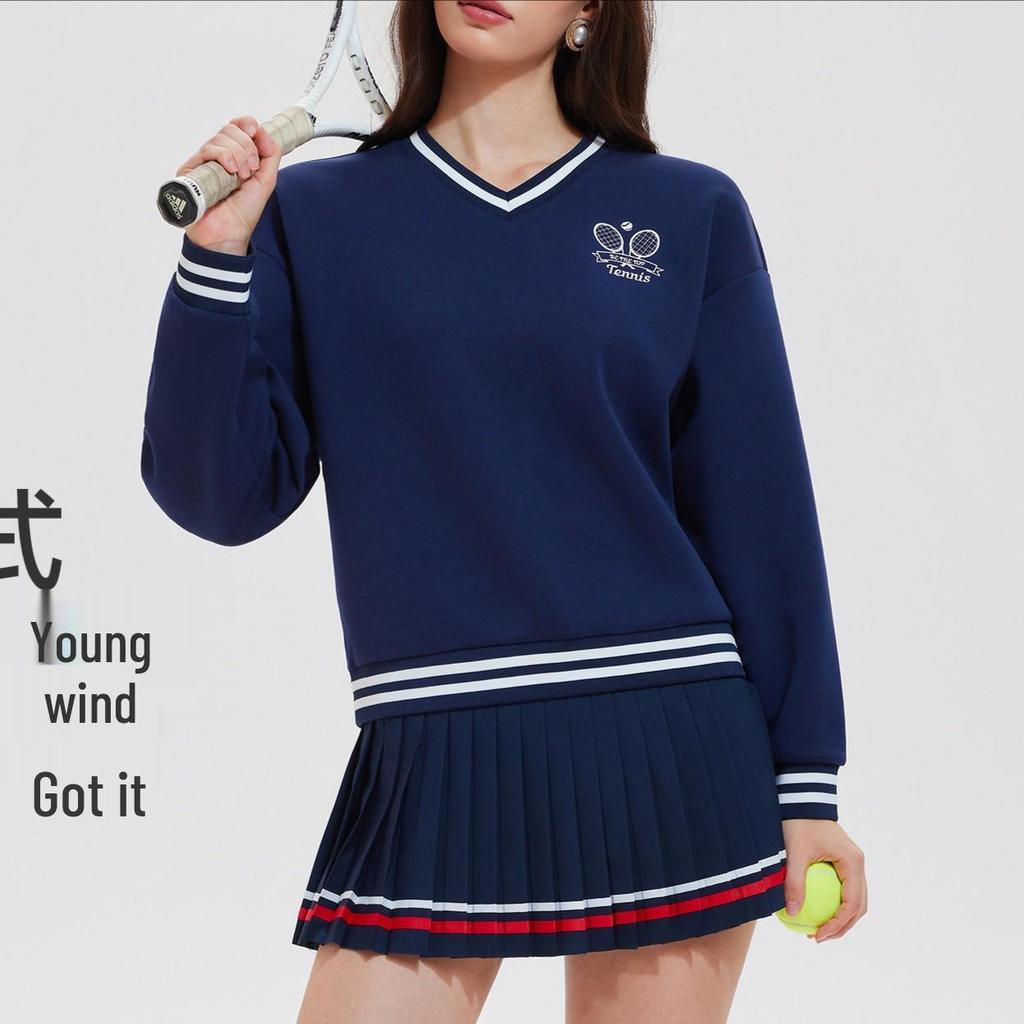 Women's Long Sleeve College Style Hoodie - Winter Running Loose Fit Top