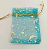 Transparent Organza Mesh Bag with Star & Moon Design, Drawstring Pouch for Jewelry or Candy Gift Packaging