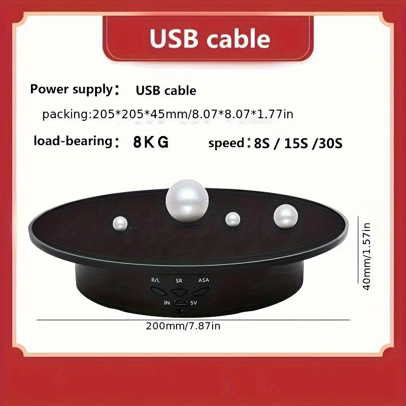 20 Cm/7.87 Inch Electric Rotating Turntable for Photography,USB Powered 5V Motorized Display Stand,Low Noise 360-Degree Rotation
