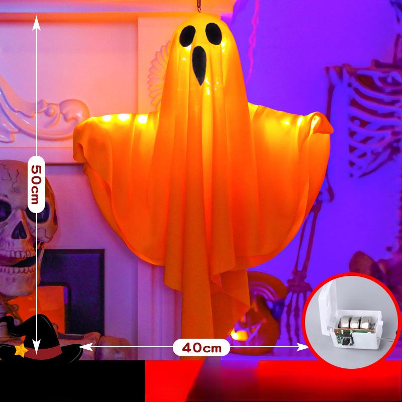 

20-дюймовый светодиодный светильник на Хэллоуин с подвесной веревкой - жуткий тканевый декор для двора, деревьев и крыльца, 3 режима мигания, батарейка в комплекте