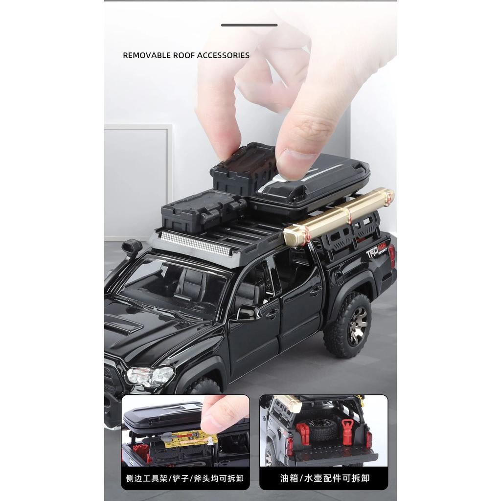 1/32 Toyota Tacoma Picku Wagon Alloy Model Car Toy Diecasts Metal Casting Sound and Light Car Toys for Children Vehicle