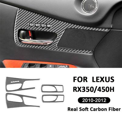 Für LEXUS RX350 RX450H 2010-2012 Kohlefaser Auto Innen Türgriff Verkleidung Panel Dekoration Aufkleber Innenraumteile