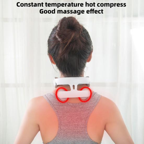 Yousheng Portable Neck Massager 6 Vibration Modes 16 Intensity Levels Rechargeable Deep Tissue Neck Pain Relief Electric Heated Vibration Cervical