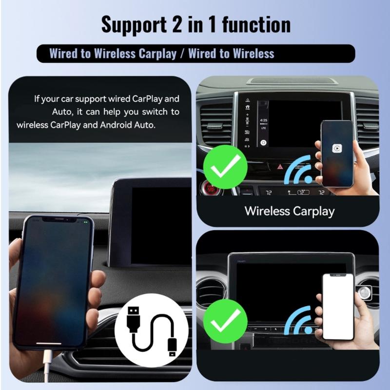 2 In1 Auto Box Wireless Adapter Wired to Wireless For USB Dongle