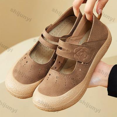 Mode Damen Ballerinas 2025 Sommer Neu Hohl Atmungsaktiv Rutschfest Freizeit Schuhe Mode Leicht Bequem Vintage Sandalen Zapatillas