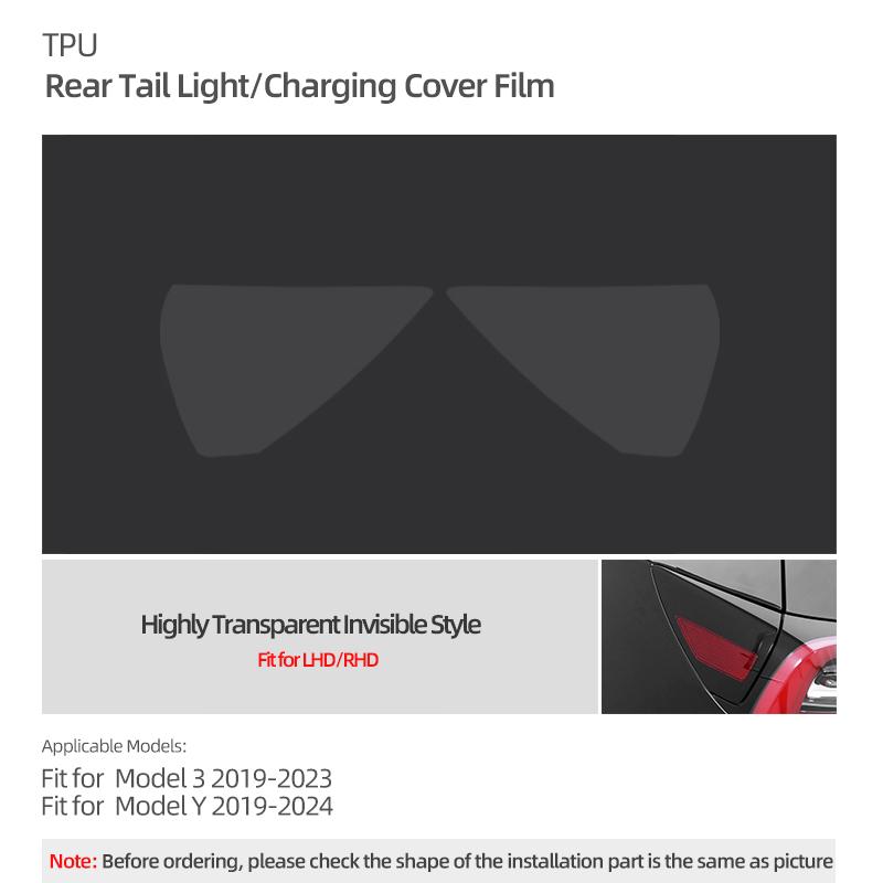 

For Tesla 2019- Model 3 Highland 2025 Model Y Juniper Rear Taillight TPU Protect Film Car Body Decoration Sticker Accessories