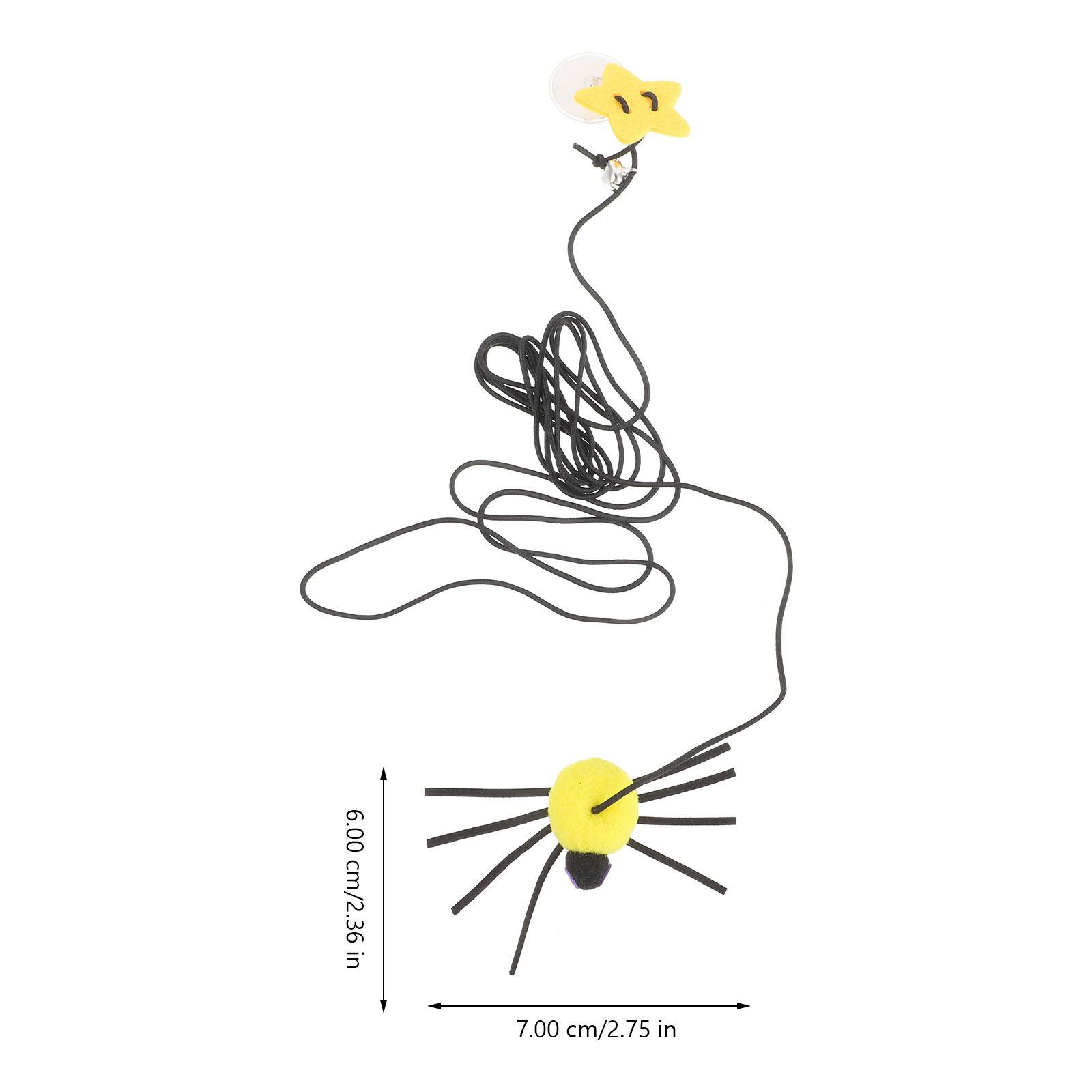 

Door Hanging Cat Interactive Spider Shape Elastic Cord Cat Teasing Hanging Plaything Feather Bells Compact Kitten Fun Accessory жовтий