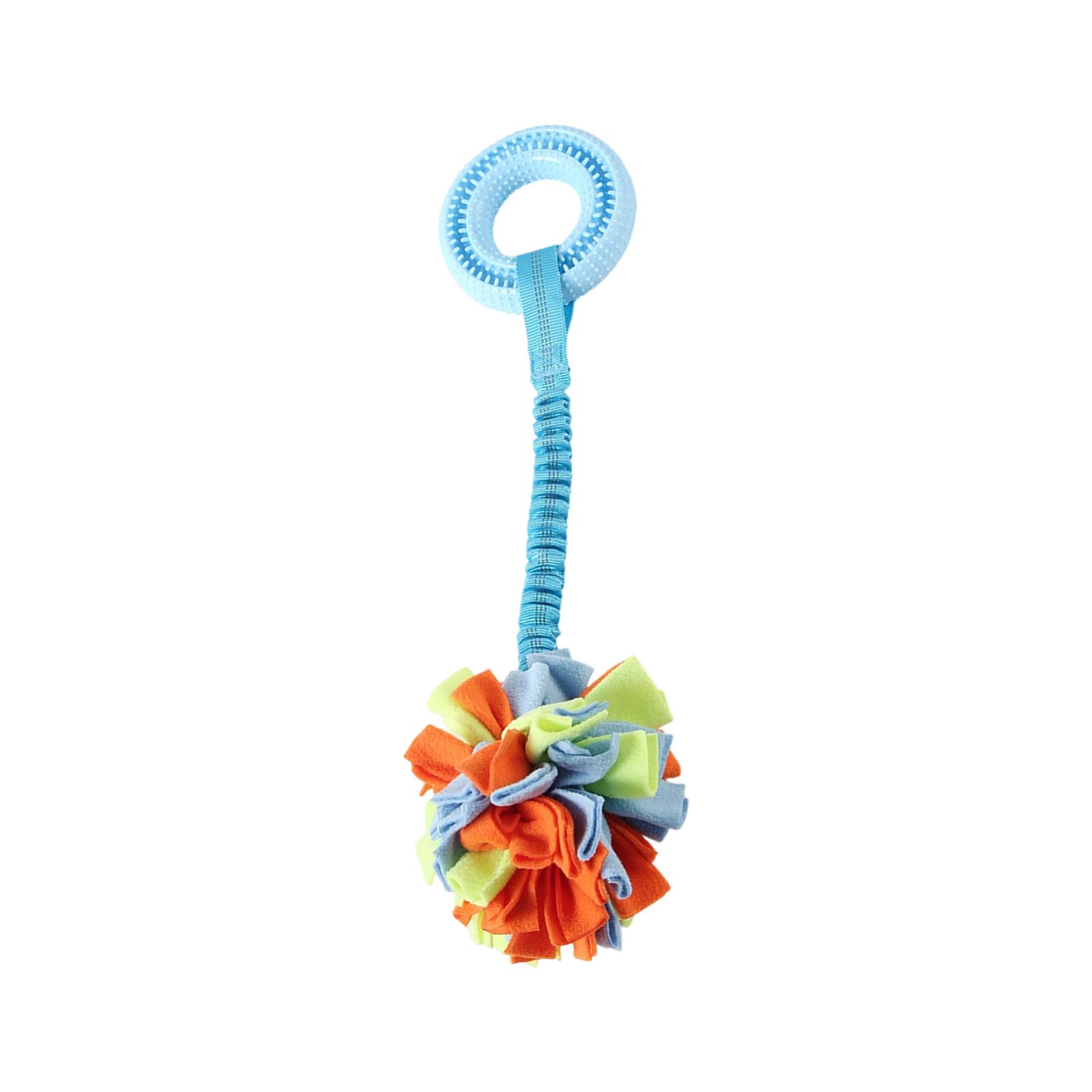 

Interactive Dog Tug Toy With Snuffle Ball, Teething Chew Toy For Dogs, Puppy Teeth Cleaning Rope Toy With Rubber Ring, Foraging Puzzle Toy For Small синий