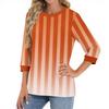 Women's Fashion Casual Seven Sleeve T-Shirt Print Round Neck Top