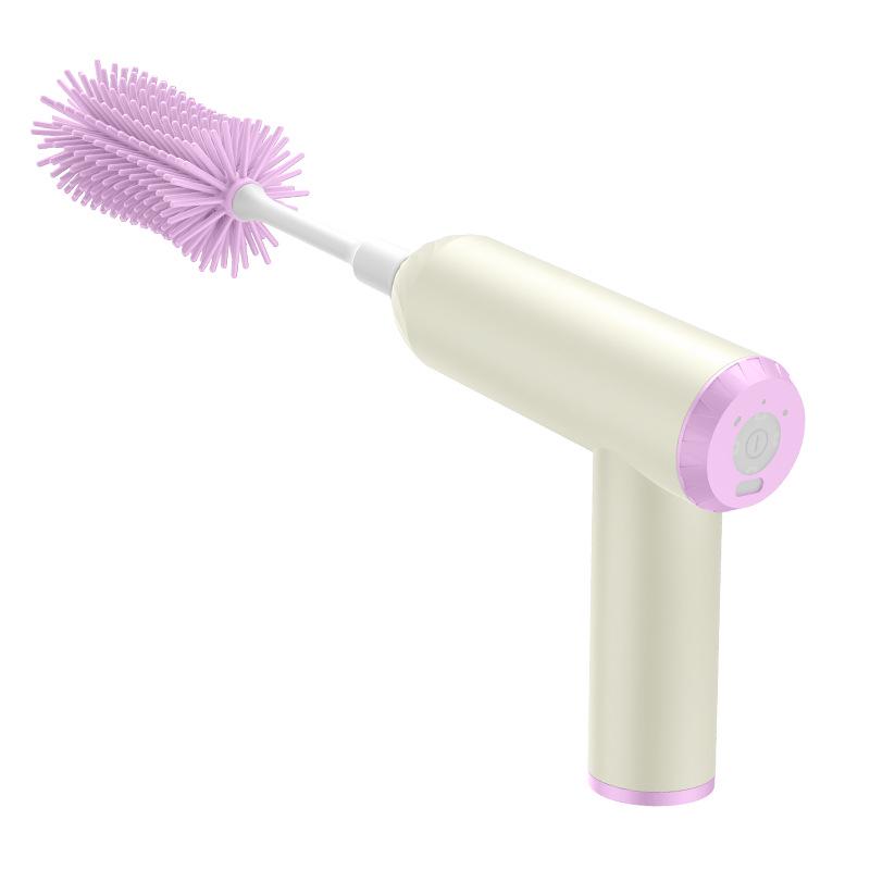 Long-lasting Electric Baby Bottle Cleaning Brush with Food-Grade Bristles for Powerful and Efficient Cleaning - A Must-Have for Moms and Babies.