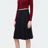 LANGZI EiLEEN ELITEE Wool Blend A-Line Pleated Skirt