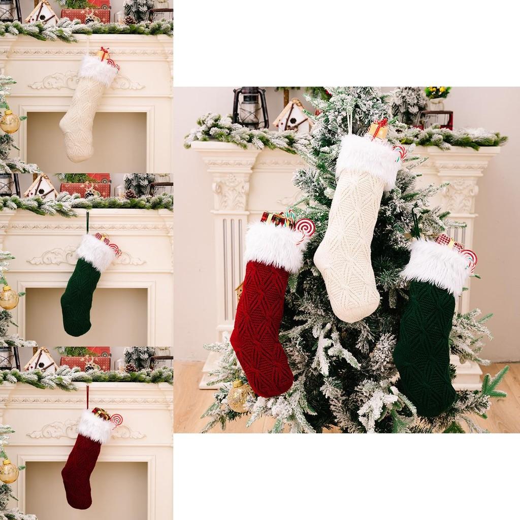 Luxurious Knitted Christmas Socks In Bright Colors Ideal For Christmas Tree Decorations