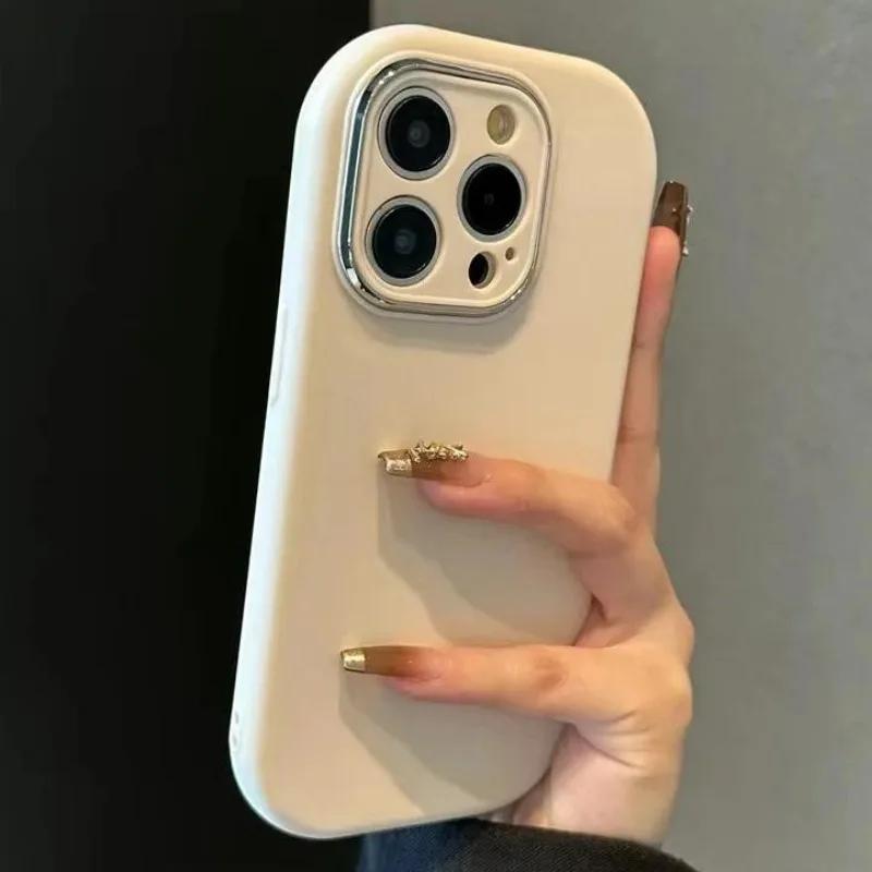 Luxury Cute Soft Silicone Candy Color Phone Case For iPhone 17 11 12 13 14 15 16 Pro Max Plus Shockproof Bumper Back Cases Cover