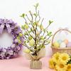 Yousheng Pre-lit Easter Egg Tree with Burlap Base Battery Powered Easter Birch Tree with LED Light Tabletop Centerpiece for Home Table Spring Party
