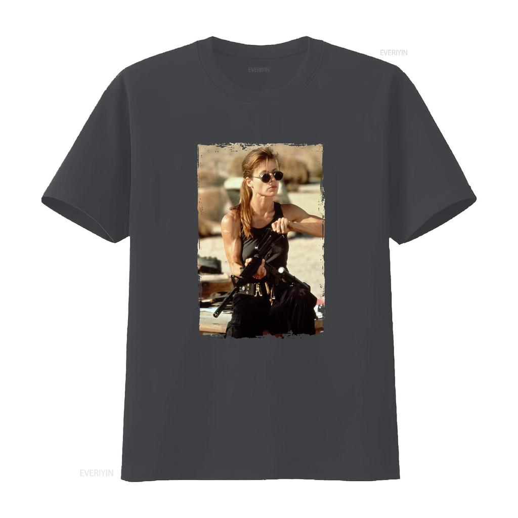 Sarah Connor Terminator 2 T Shirt Action Movie Inspired Retro Style Perfect for Fans vintage Washed Comfortable