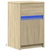 VidaXL Armoire de chevet avec lumières LED chêne sonoma, table d'appoint, armoire de lit, table d'appoint pour la chambre, 852002