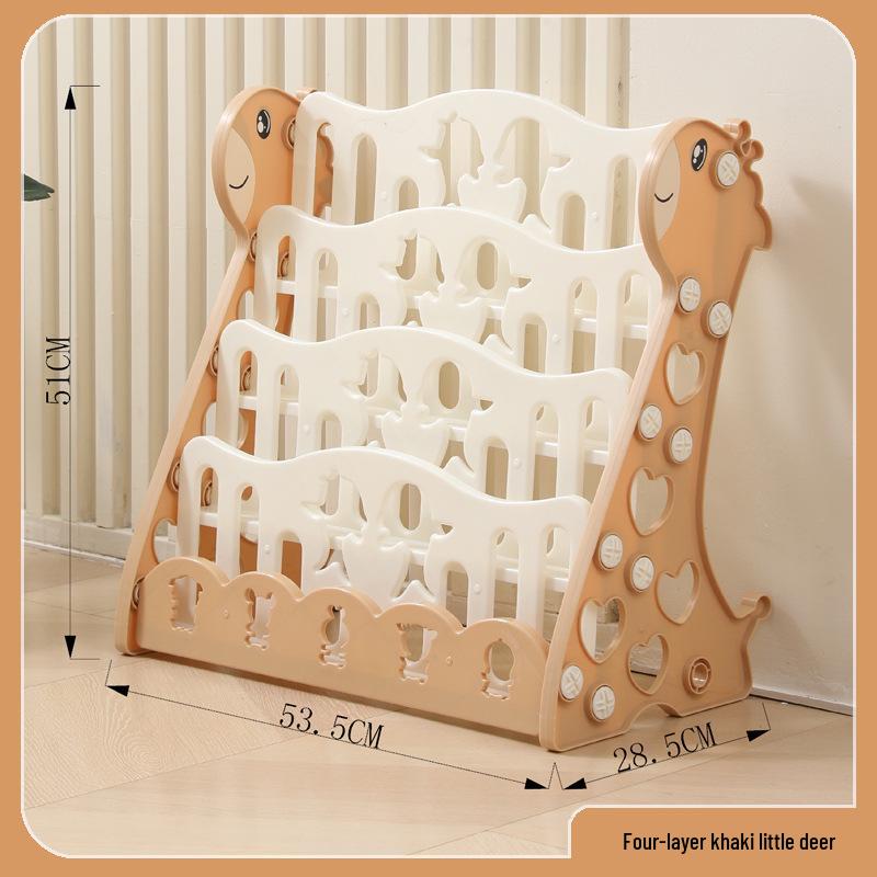 Children's Cartoon Bookshelf: Simple Plastic Bookcase for Kids' Room or Kindergarten.