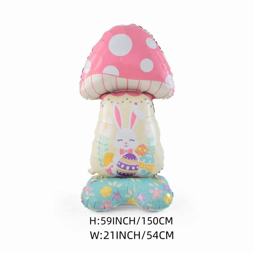 Aluminum Film Easter Rabbit Balloon Large Size Standing Design Large Bunny Balloon Colorful Design Standing Bunny Balloon