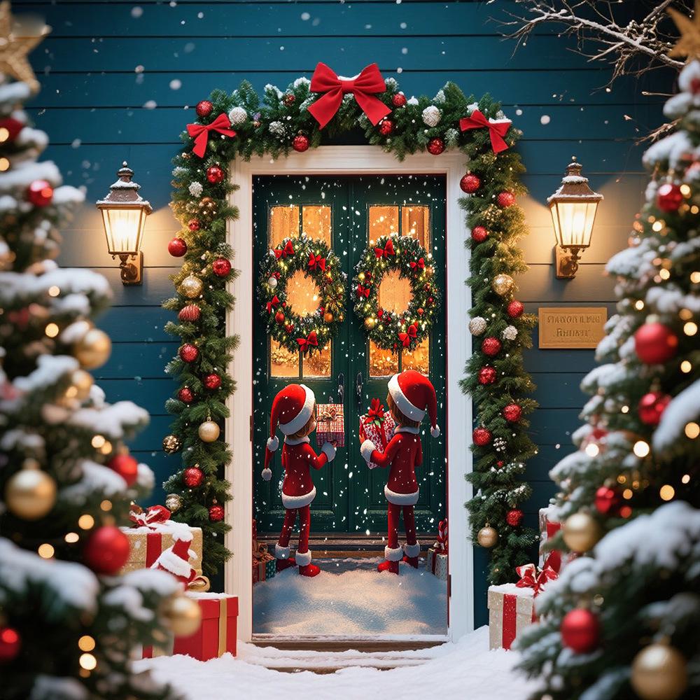 Cross-Border JIT Christmas Door Hanging Tapestry: Festive Decoration for Party and Room