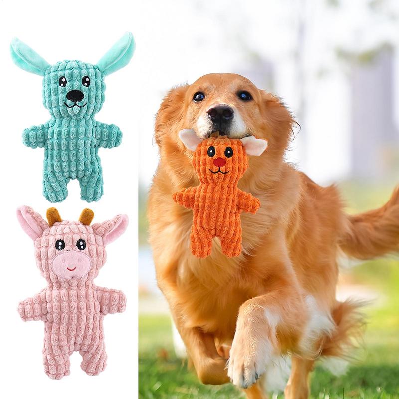 Squeaky Stuffed Dog Toy Puppy Chew Toys For Teething Bite-Resistant Enrichment Puppy Chewers For Teeth Cleaning Entertainment
