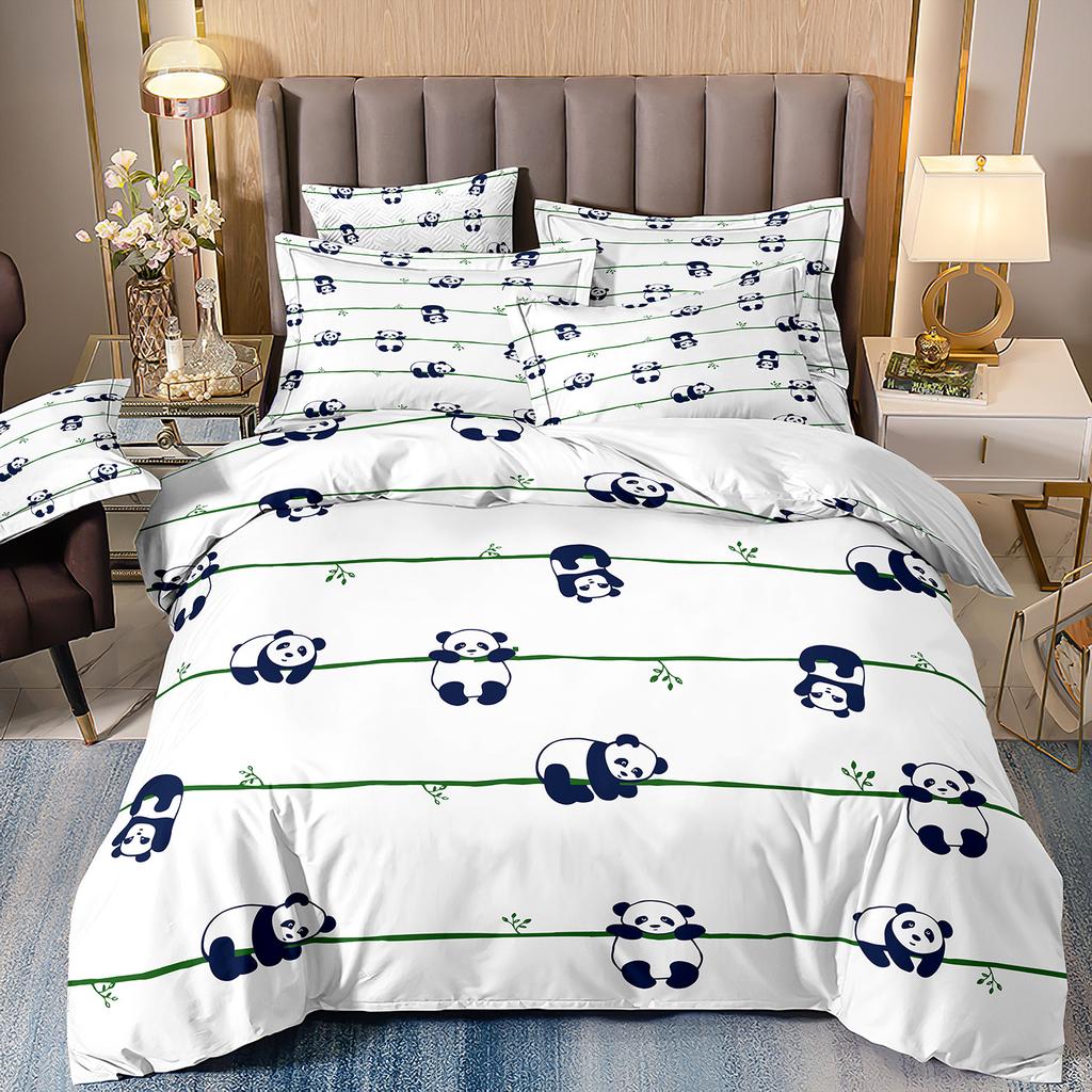 Children'S Cartoon Animal Panda Dog Toy Car Bedding 3D Digital Printing Three-Piece Set