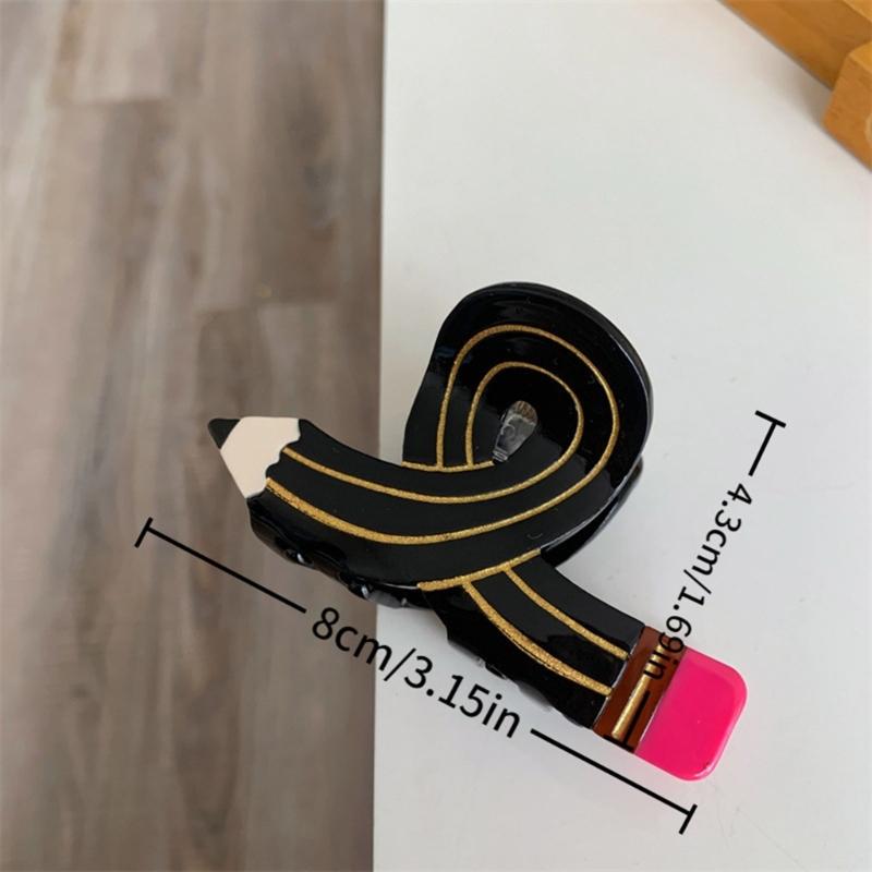 Elegant Pencil Hair Claw for Women Girl Creative Shape Claw Clip Hair Grip Ponytail Holder Back To School Hair Decors