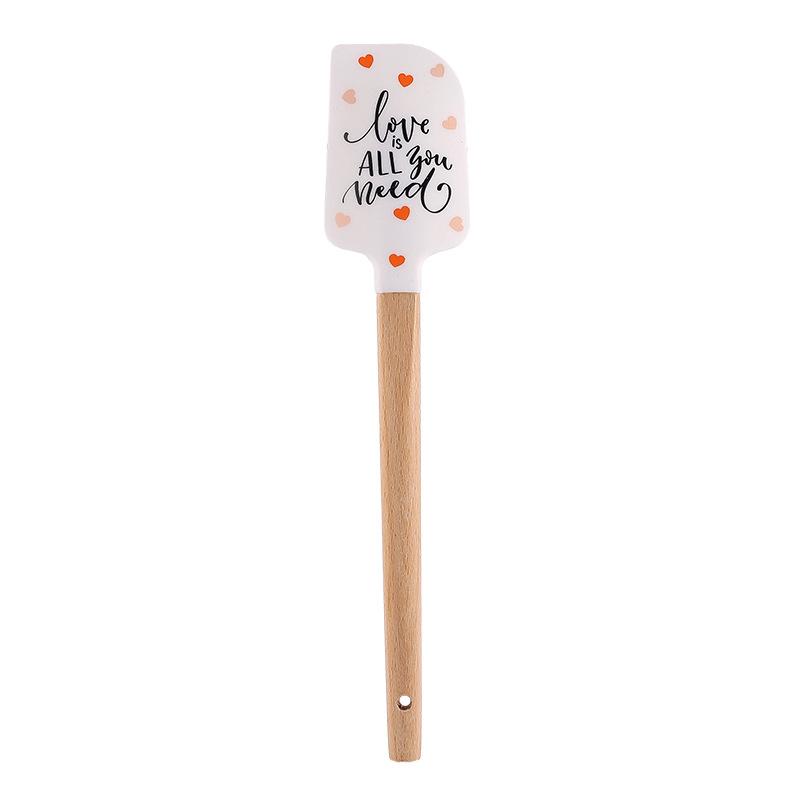 Christmas Series Cake Cream Spatula Wooden Handle Silicone Pastry Scraper Non-Stick Butter Batter Mixer Kitchen Baking Tools