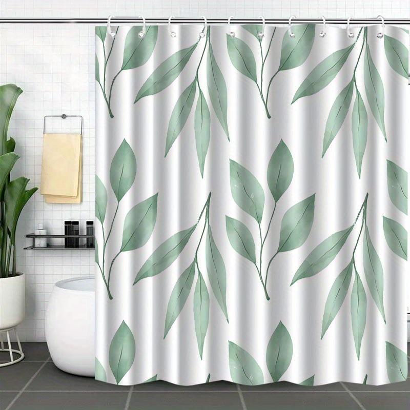 

Simple Patterned Printed Shower Curtain, Made Of Polyester Fabric Machine Washable, With Hooks, Suitable For Bathroom Decoration W60H190(CM)-1 Pcs