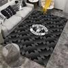 Manchester United Logo Carpet with Black Zigzag Pattern Design Suitable for Use As an Anti-slip for Living Room Bedroom Sofas