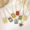 Best Selling Tarot Devil's Eye Necklace Color Oil Drip Craft Stainless Steel Gold Plated Non-Fading Clavicle Chain