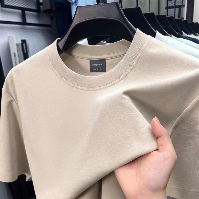 High Quality Men's O-Neck Short Sleeve T-Shirt Summer Arrival Solid Color Simple Ventilate Casual Versatile Sports Men'swear