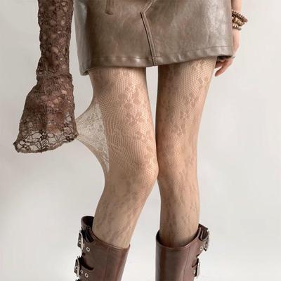 Spring/Summer Lace Mesh Hollow-Out Stockings - Retro Lolita Pure Desire Jacquard Pantyhose