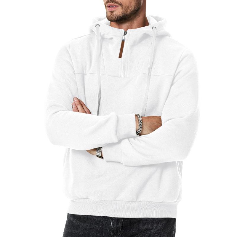 2025 men's clothing factory wholesale fleece sleeve with zipper autumn and winter casual hooded new sweater